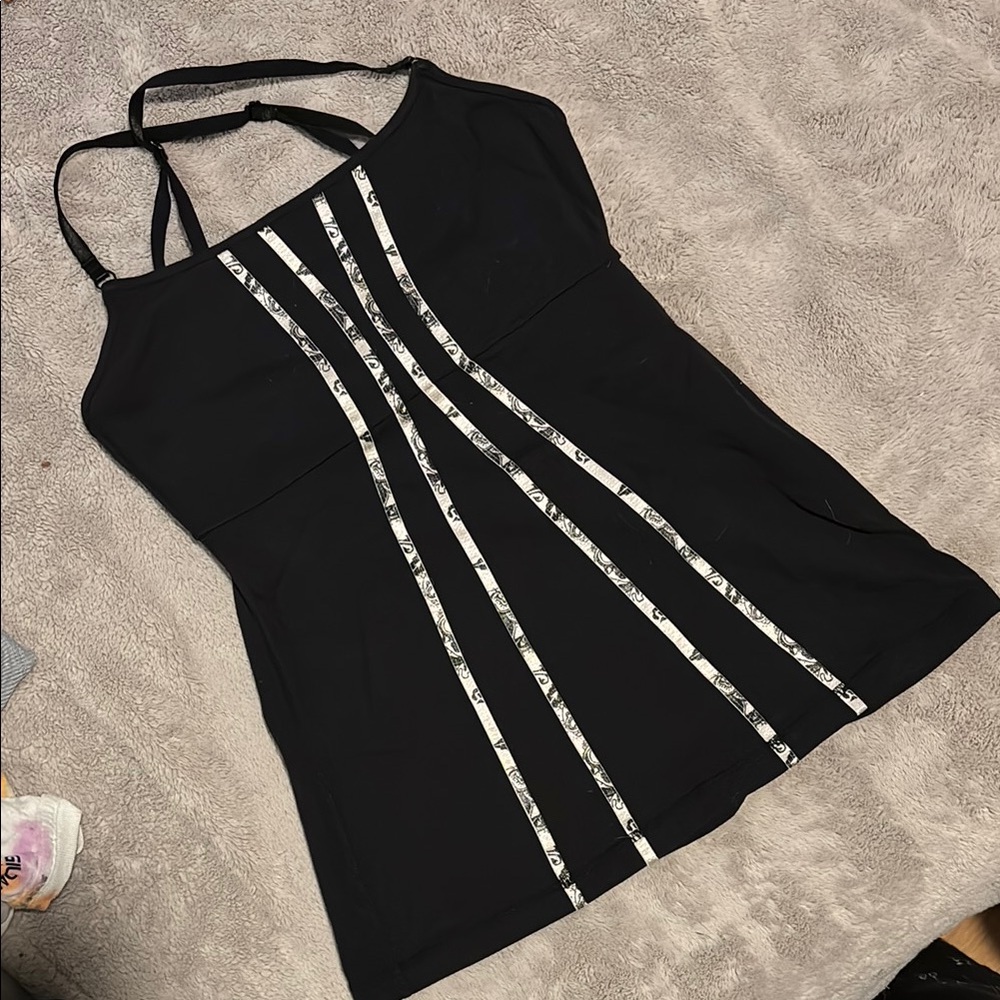 Black and White Lululemon Spaghetti Strap Tank top
